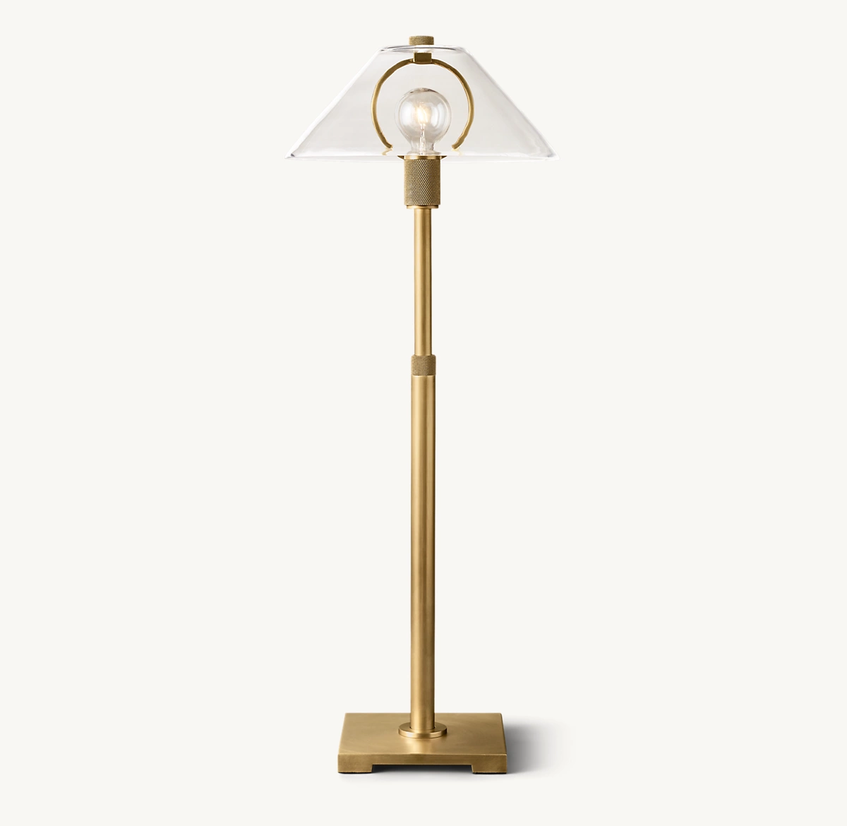 UTILITAIRE GLASS SHADE TABLE LAMP - Lacquered Burnished Brass