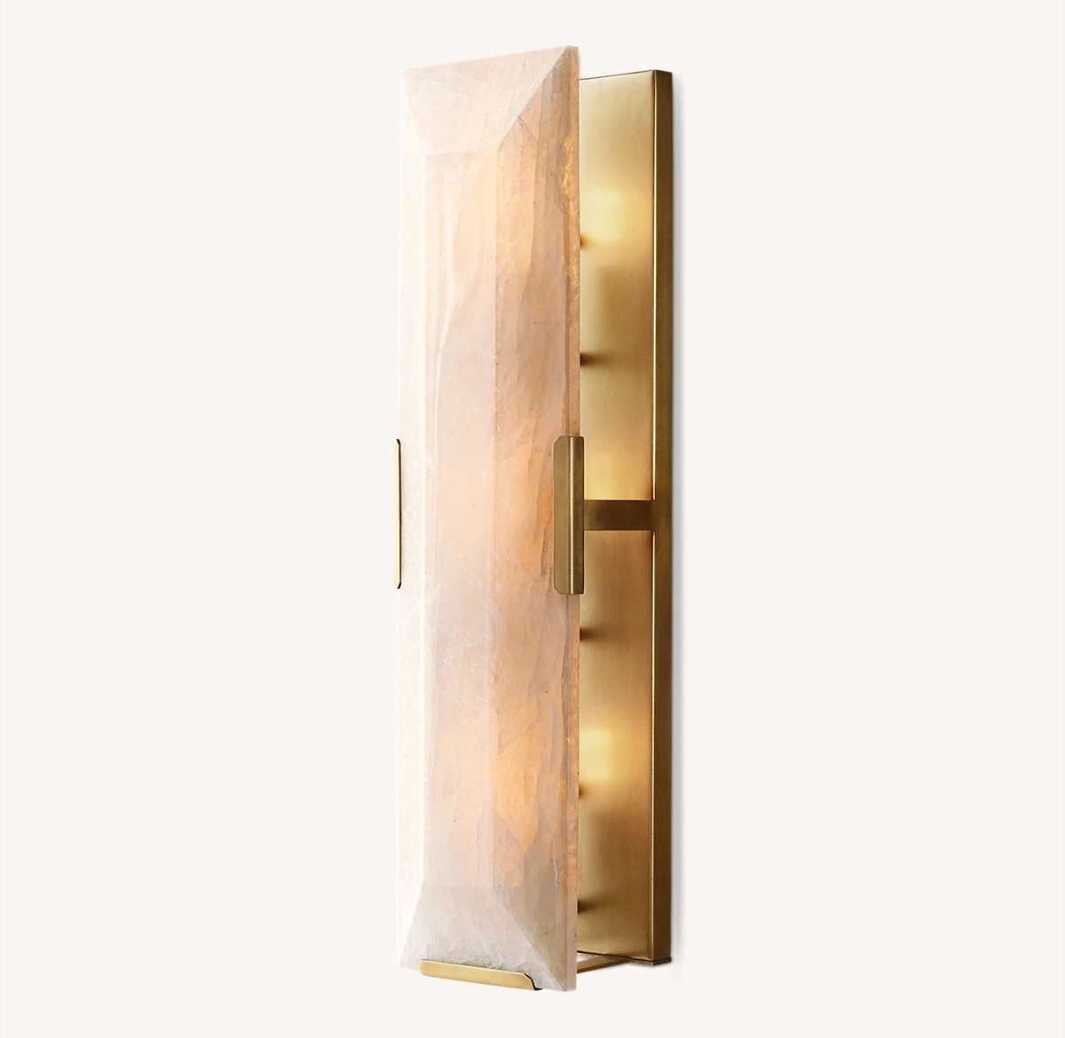 HARLOW CALCITE LINEAR SCONCE - Lacquered Burnished Brass