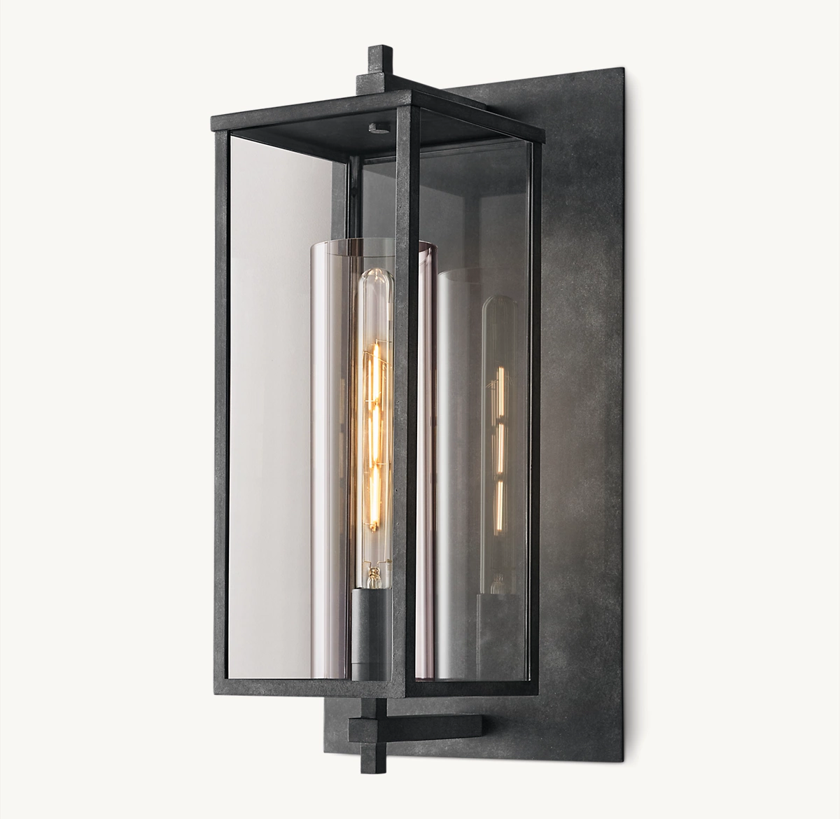 DEVAUX GRAND SQUARE SCONCE - Weathered Zinc