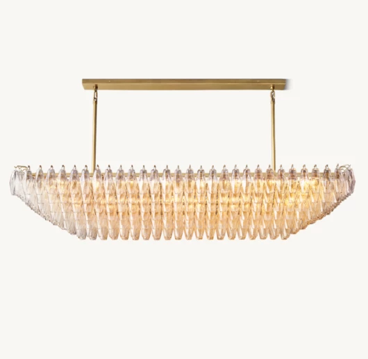 CHIARA CLEAR GLASS TIERED RECTANGULAR CHANDELIER 74