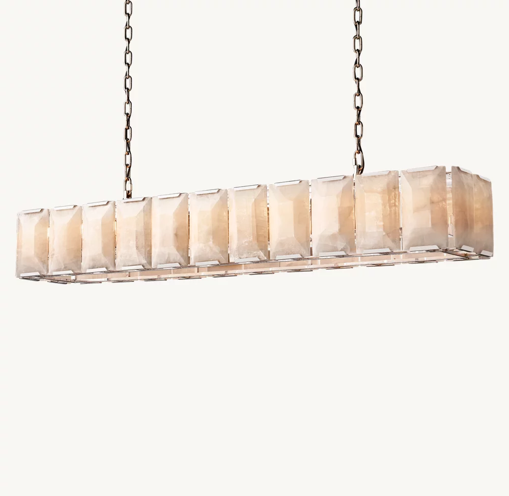 HARLOW CALCITE RECTANGULAR CHANDELIER 74