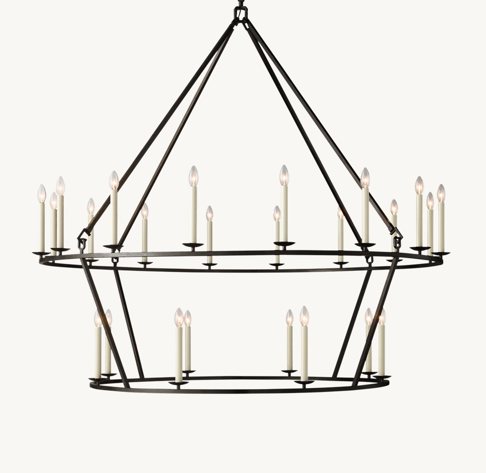 19TH C. ENGLISH OPENWORK TWO-TIER ROUND CHANDELIER 62