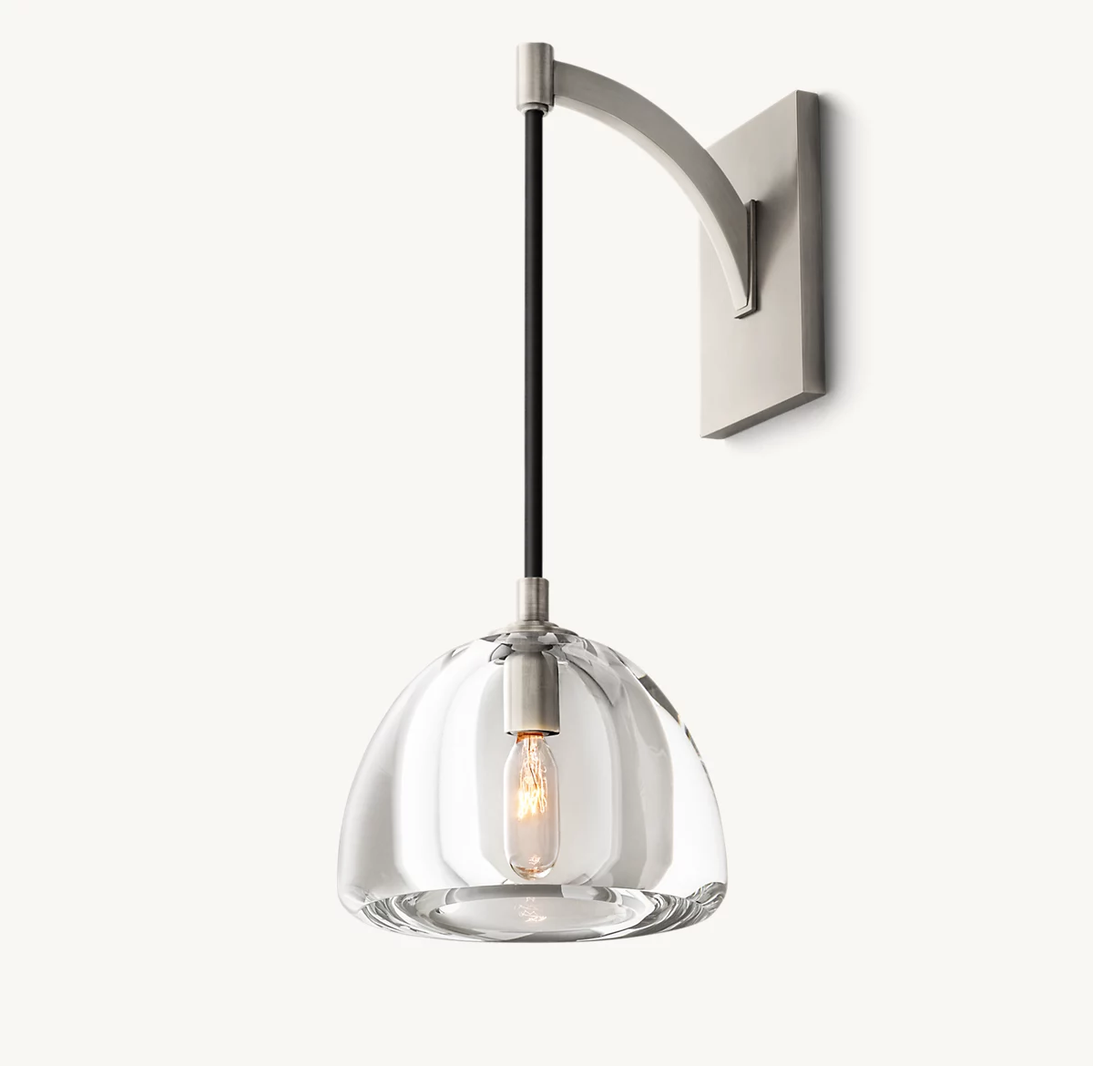 HEMISPHERE SCONCE - Satin Nickel