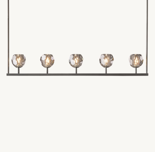 BOULE DE CRISTAL SMOKE GLASS LINEAR CHANDELIER 48