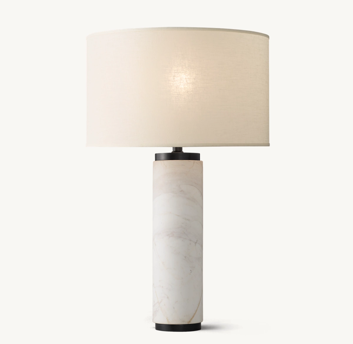 CYLINDRICAL COLUMN MARBLE TABLE LAMP - Bronze