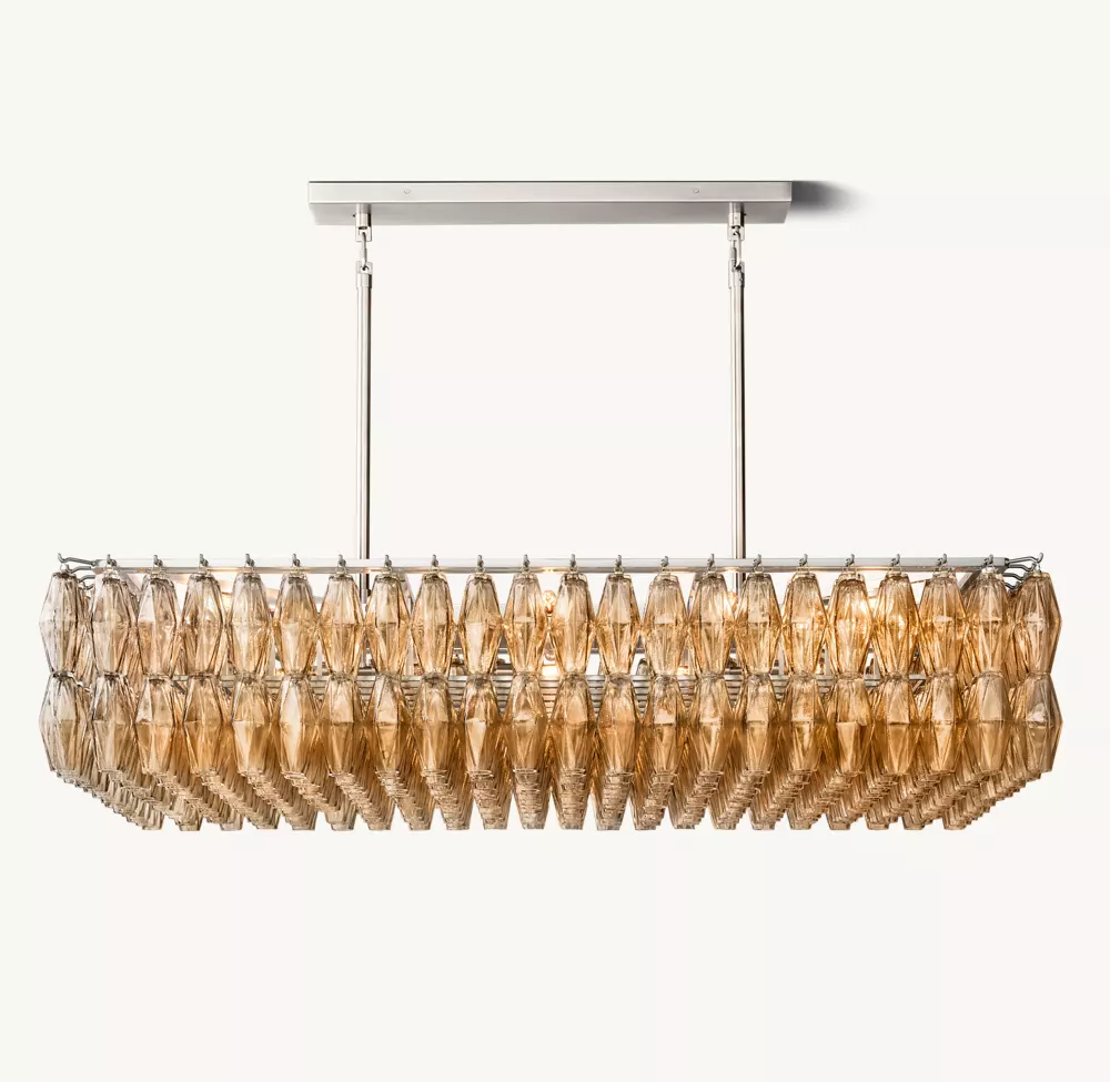 CHIARA SMOKE GLASS RECTANGULAR CHANDELIER 54