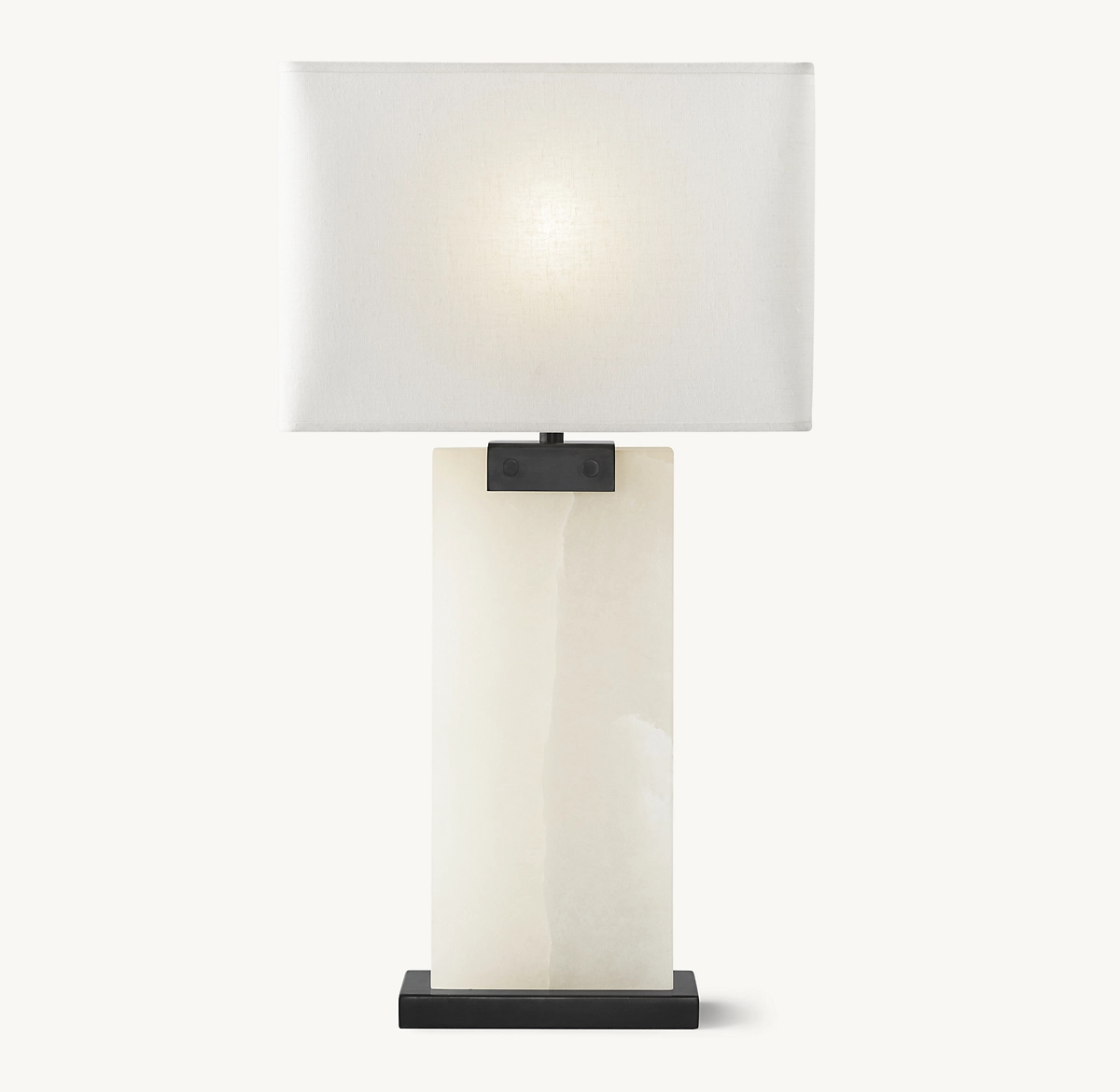 RECTANGULAR COLUMN ALABASTER TABLE LAMP - Bronze