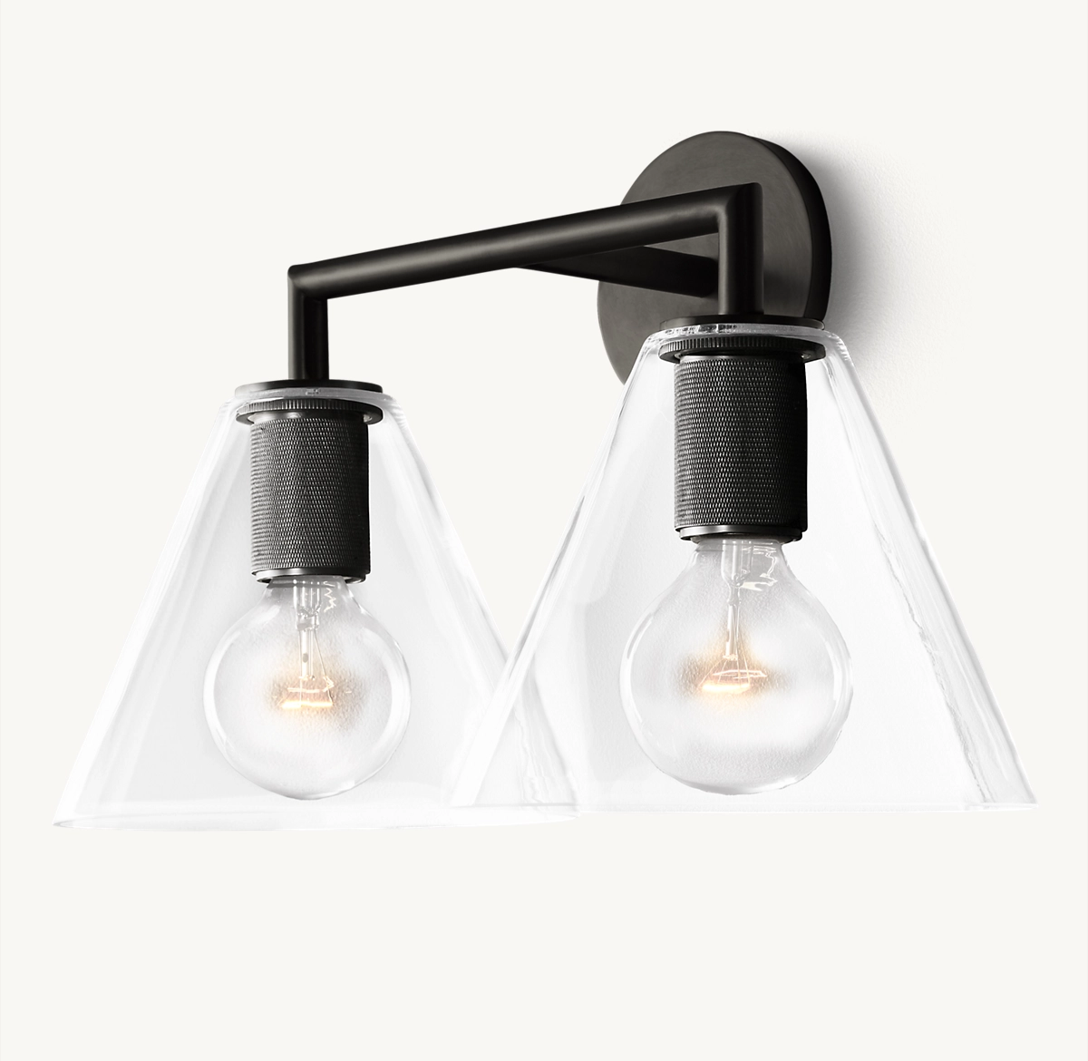 UTILITAIRE FUNNEL SHADE DOUBLE SCONCE - Bronze