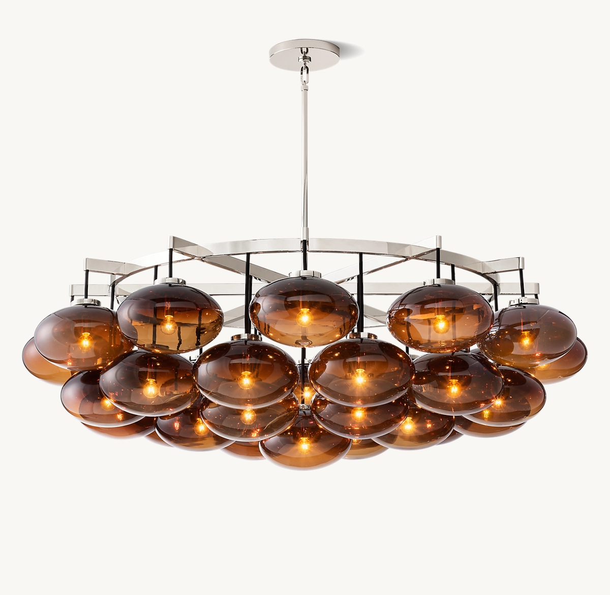 CABRETTE AMBER GLASS ROUND CHANDELIER 60