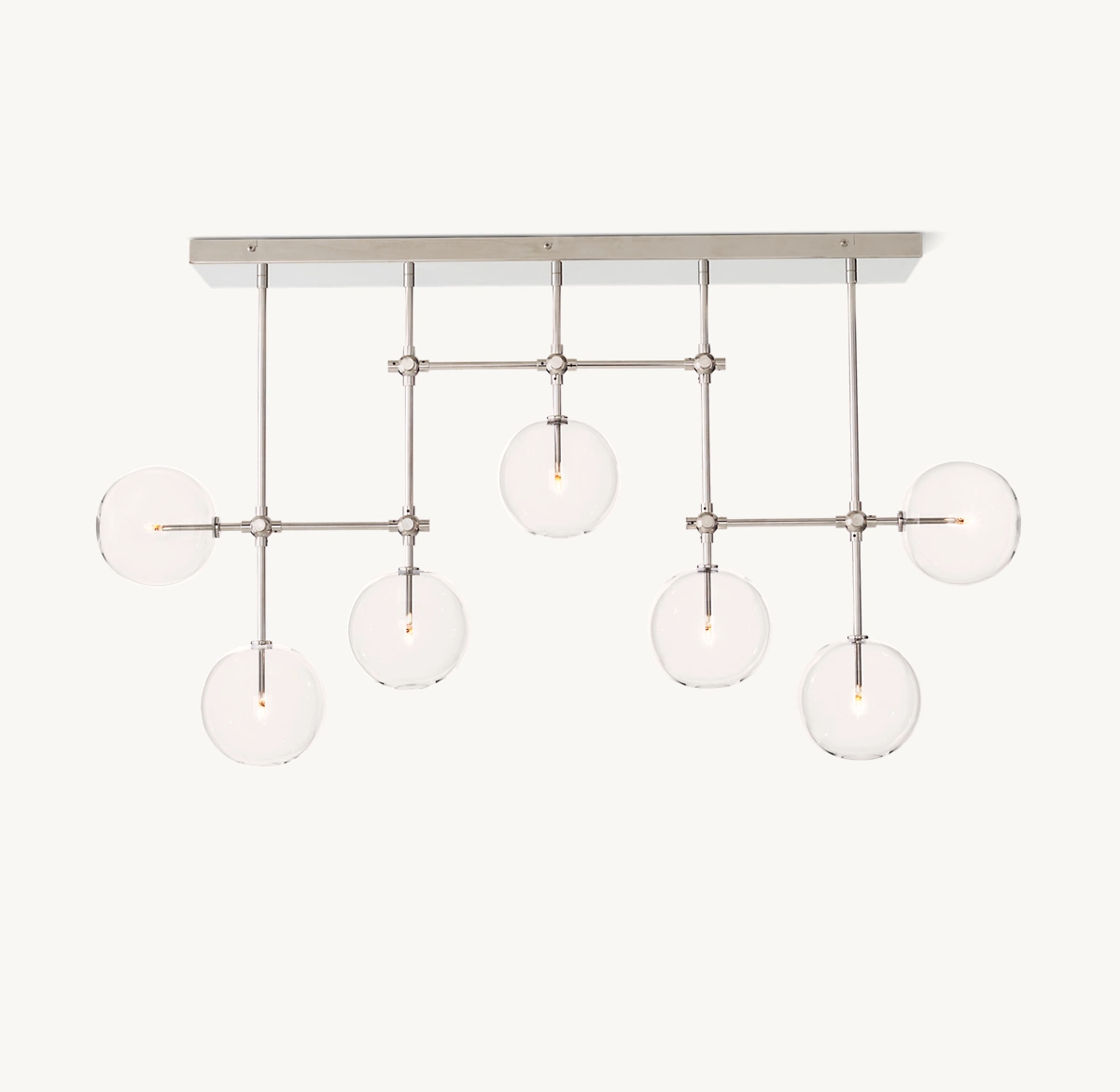 GLASS GLOBE MOBILE LINEAR CHANDELIER 60