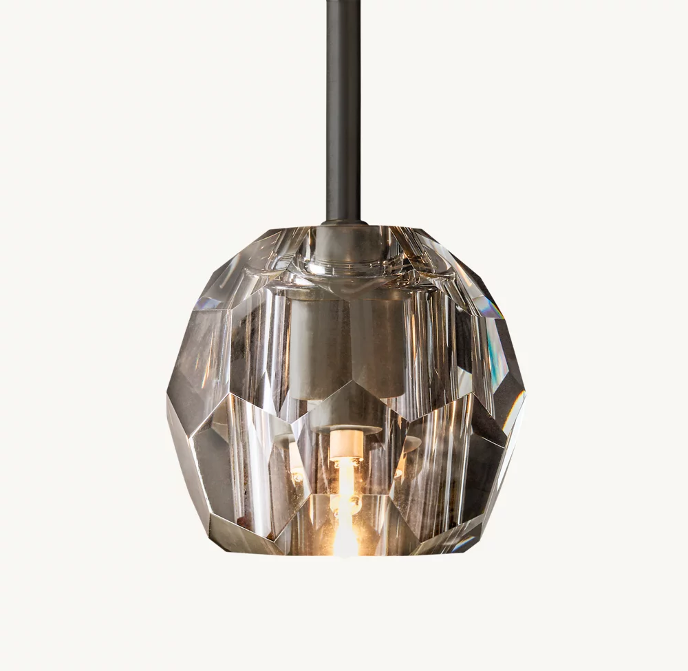 BOULE DE CRISTAL SMOKE GLASS ROD PENDANT - Image 1