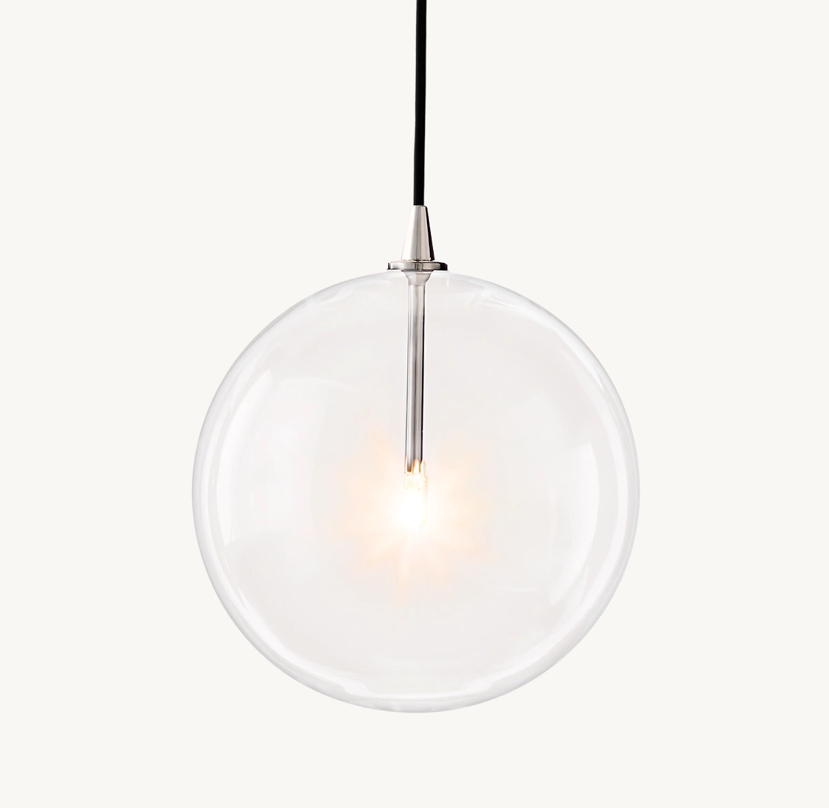 GLASS GLOBE MOBILE PENDANT - Polished Nickel