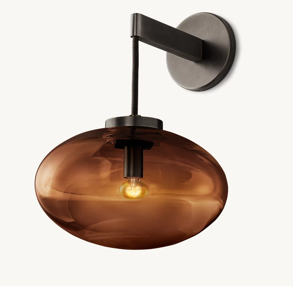 CABRETTE AMBER GLASS SCONCE - Image 3