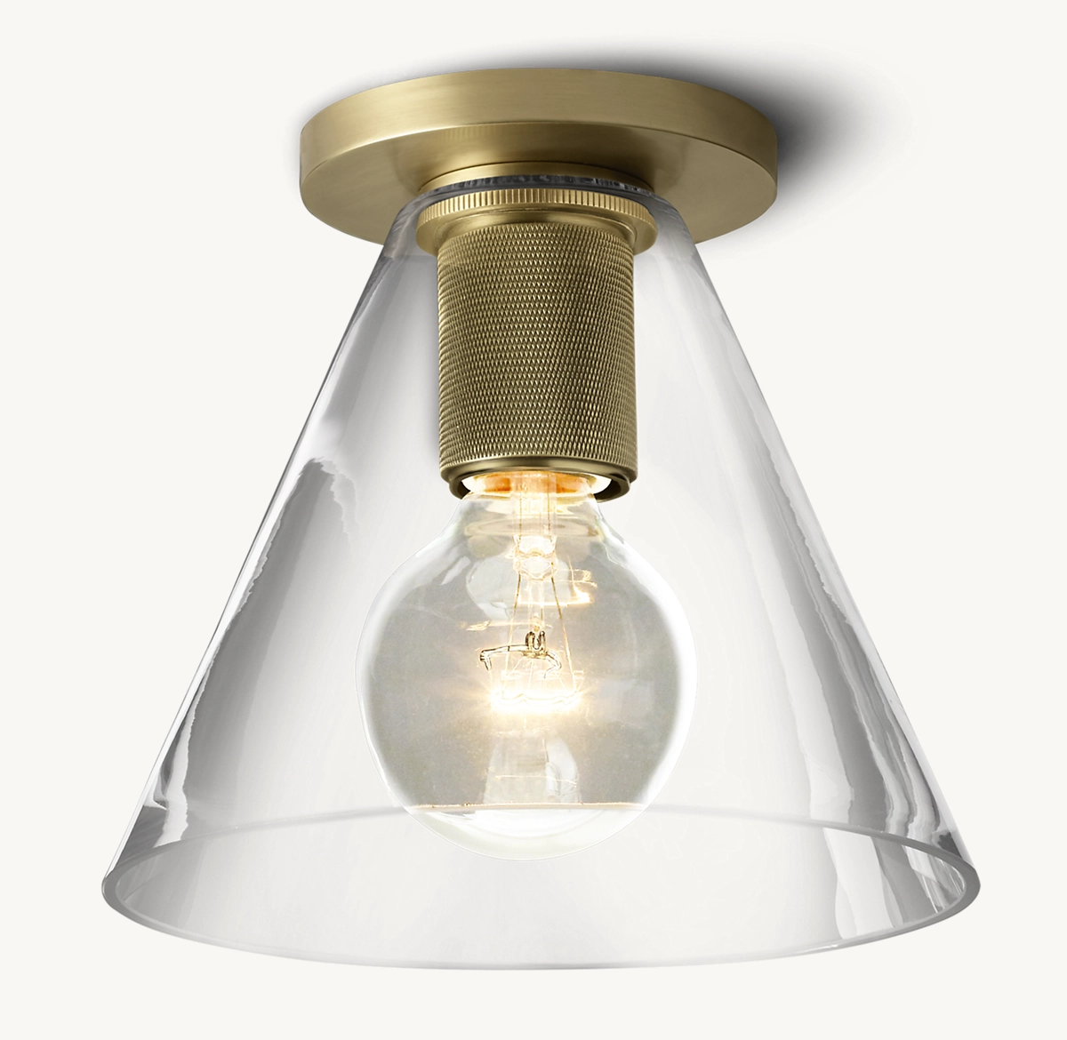 UTILITAIRE FUNNEL SHADE FLUSHMOUNT - Lacquered Burnished Brass