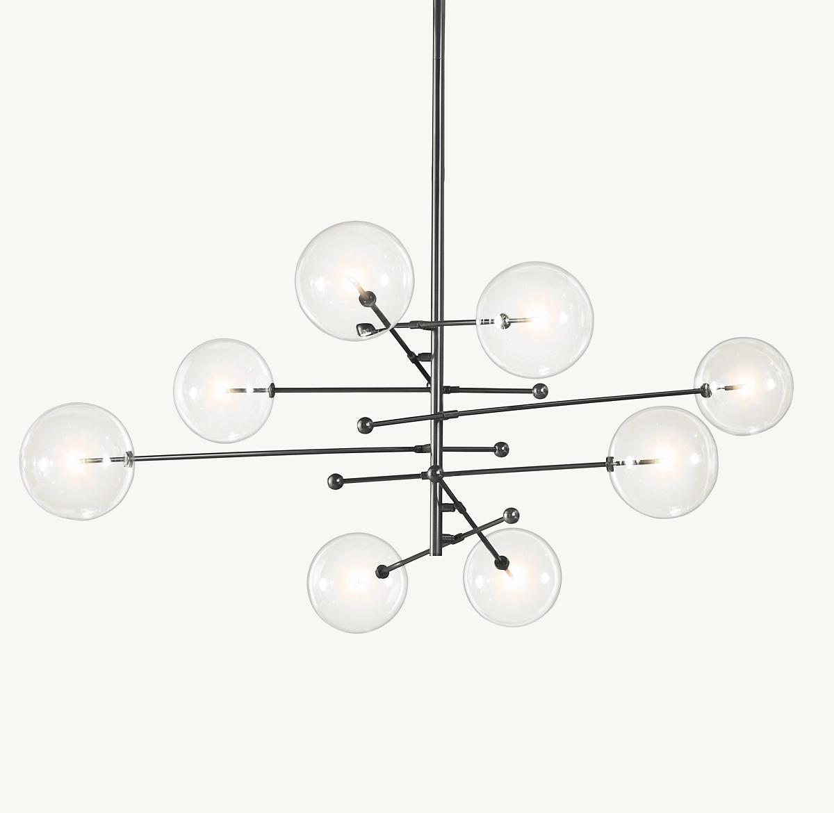 GLASS GLOBE MOBILE EIGHT-ARM CHANDELIER 79