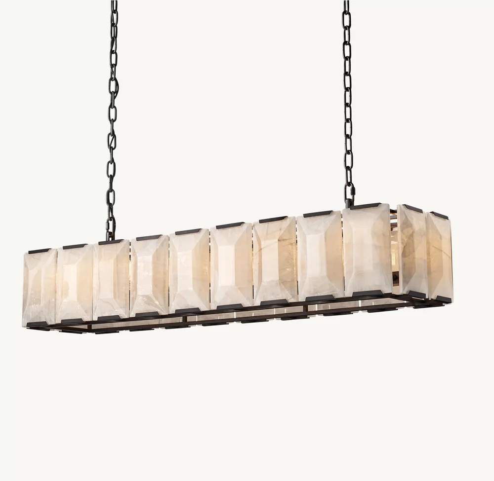 HARLOW CALCITE RECTANGULAR CHANDELIER 62