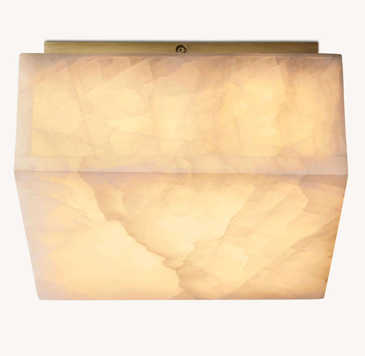 RIVAGE SQUARE FLUSHMOUNT - Lacquered Burnished Brass