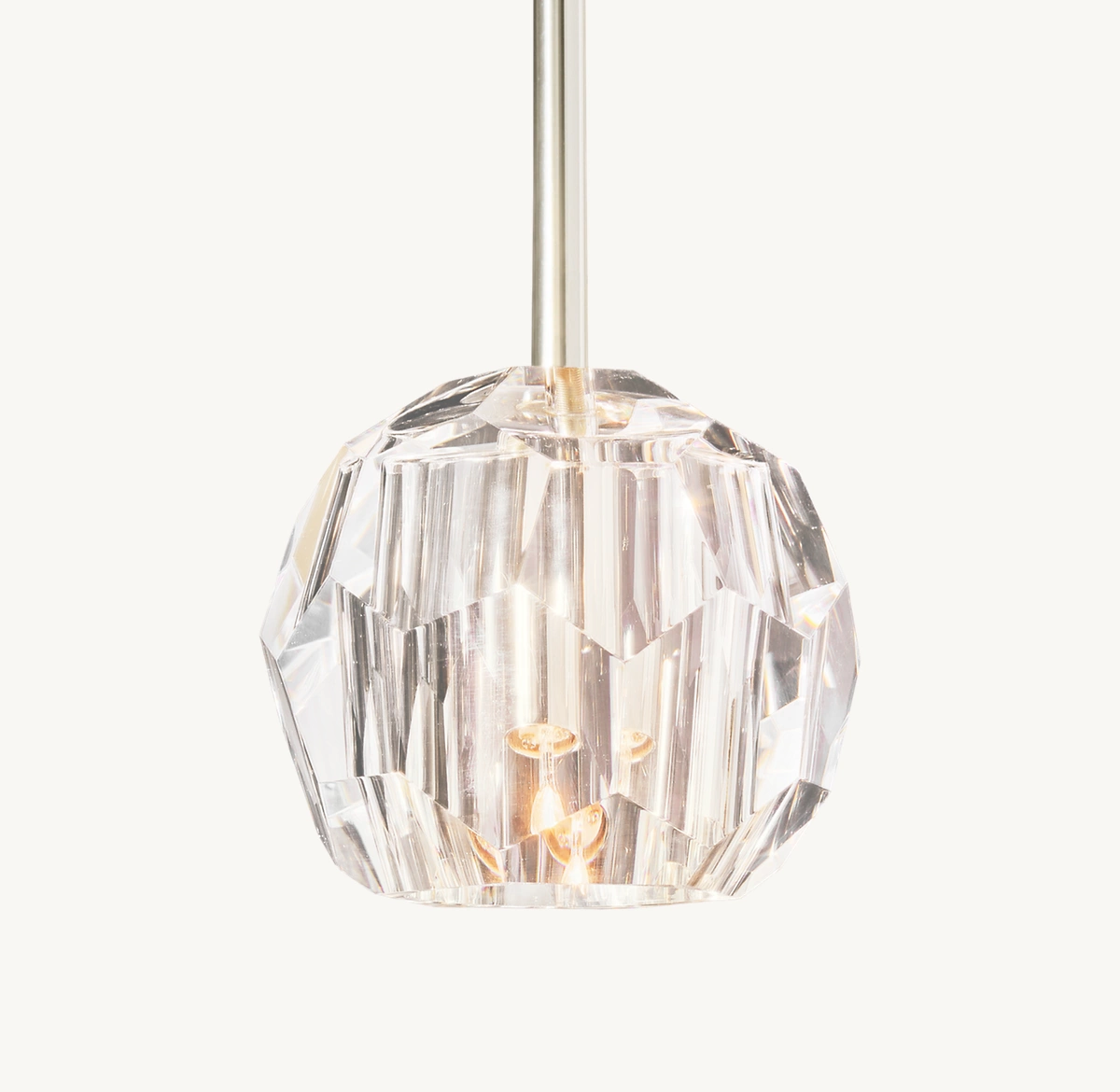 BOULE DE CRISTAL CLEAR GLASS ROD PENDANT - Polished Nickel