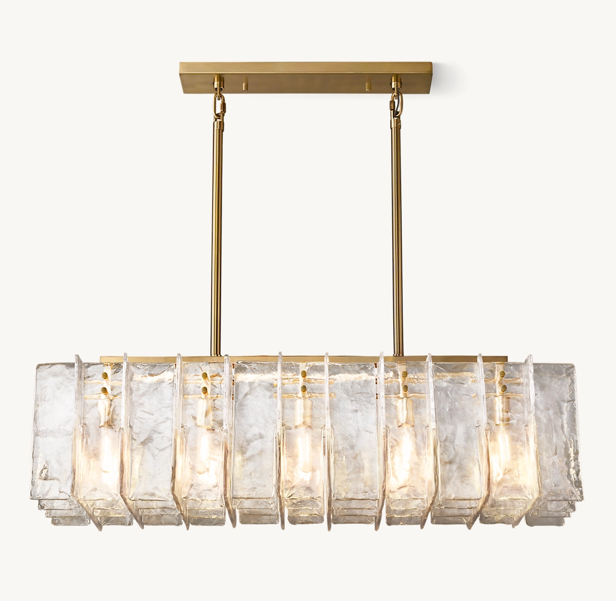 LATTICE CLEAR GLASS RECTANGULAR CHANDELIER 49