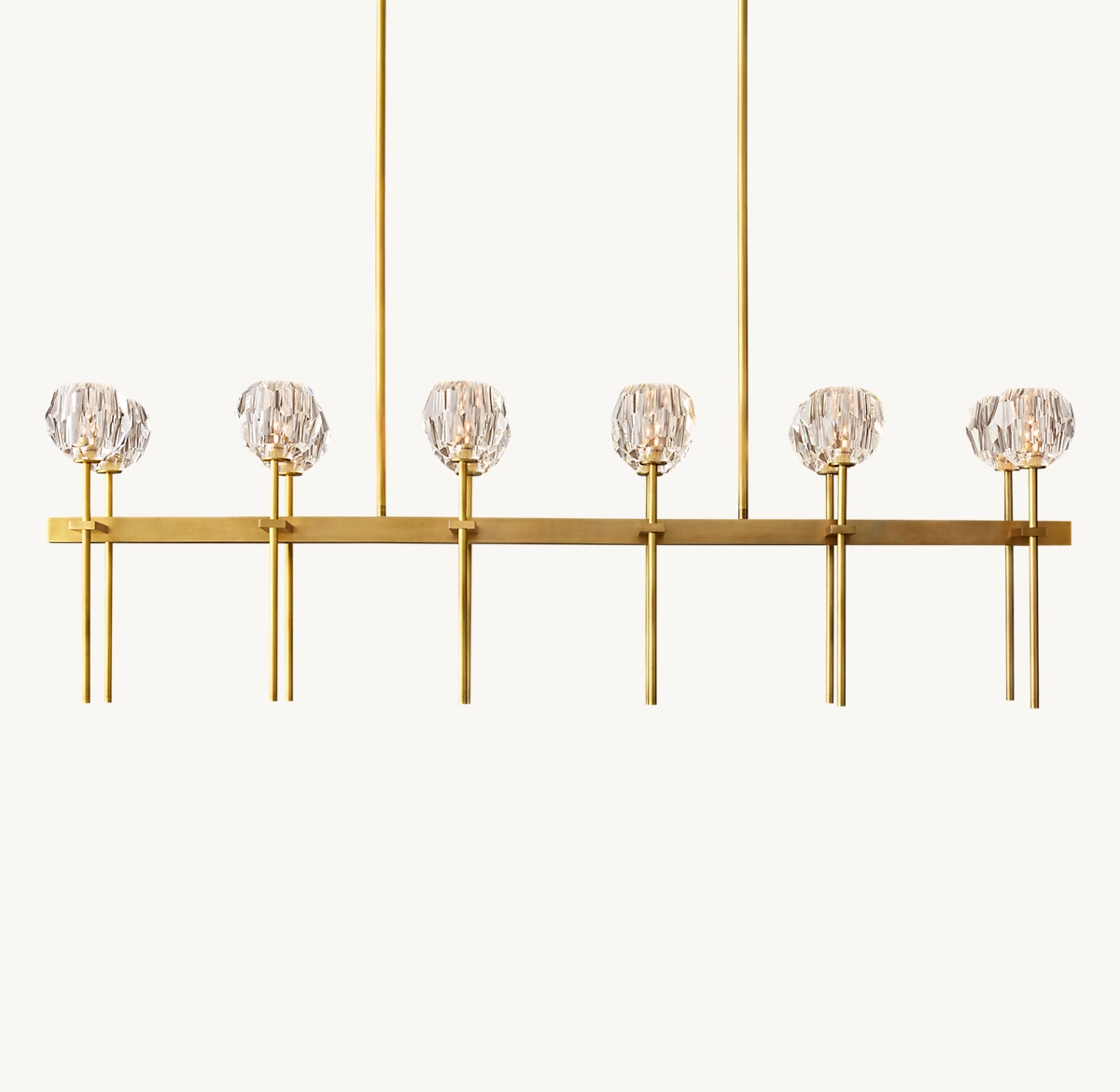 BOULE DE CRISTAL CLEAR GLASS DOUBLE LINEAR CHANDELIER 60