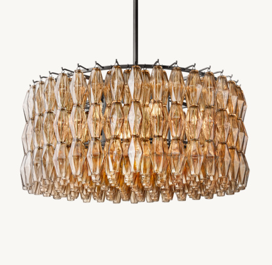 CHIARA SMOKE GLASS ROUND CHANDELIER 37