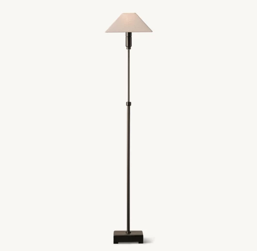 PYRAMID LINEN SHADE TELESCOPING FLOOR LAMP
