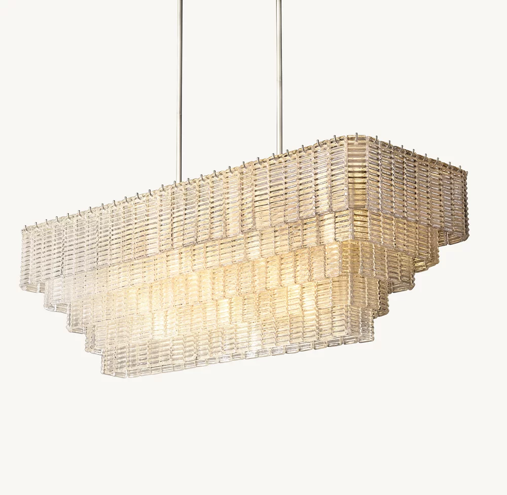 SIRENE CLEAR GLASS RECTANGULAR CHANDELIER 59