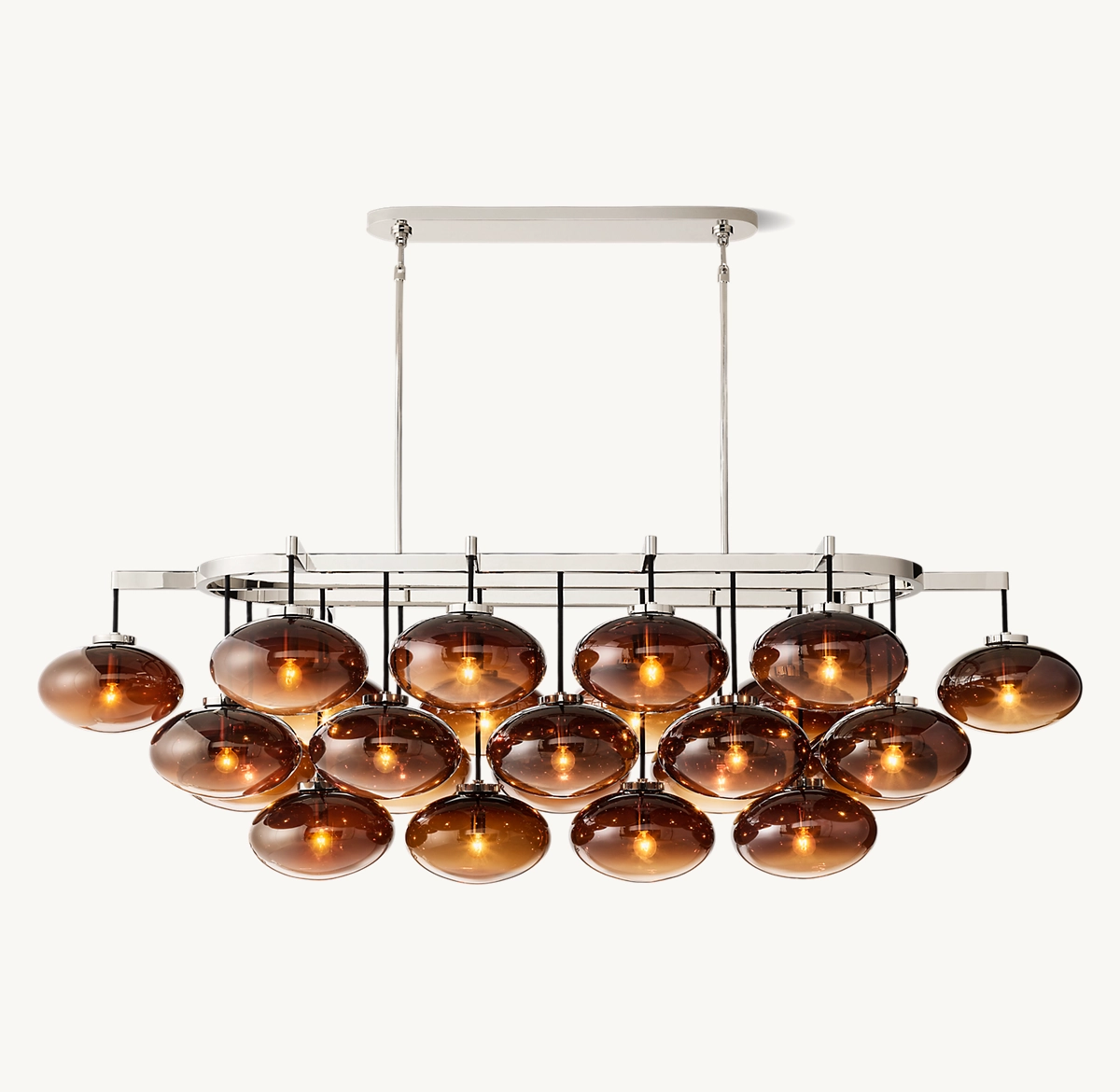 CABRETTE AMBER GLASS LINEAR CHANDELIER 72