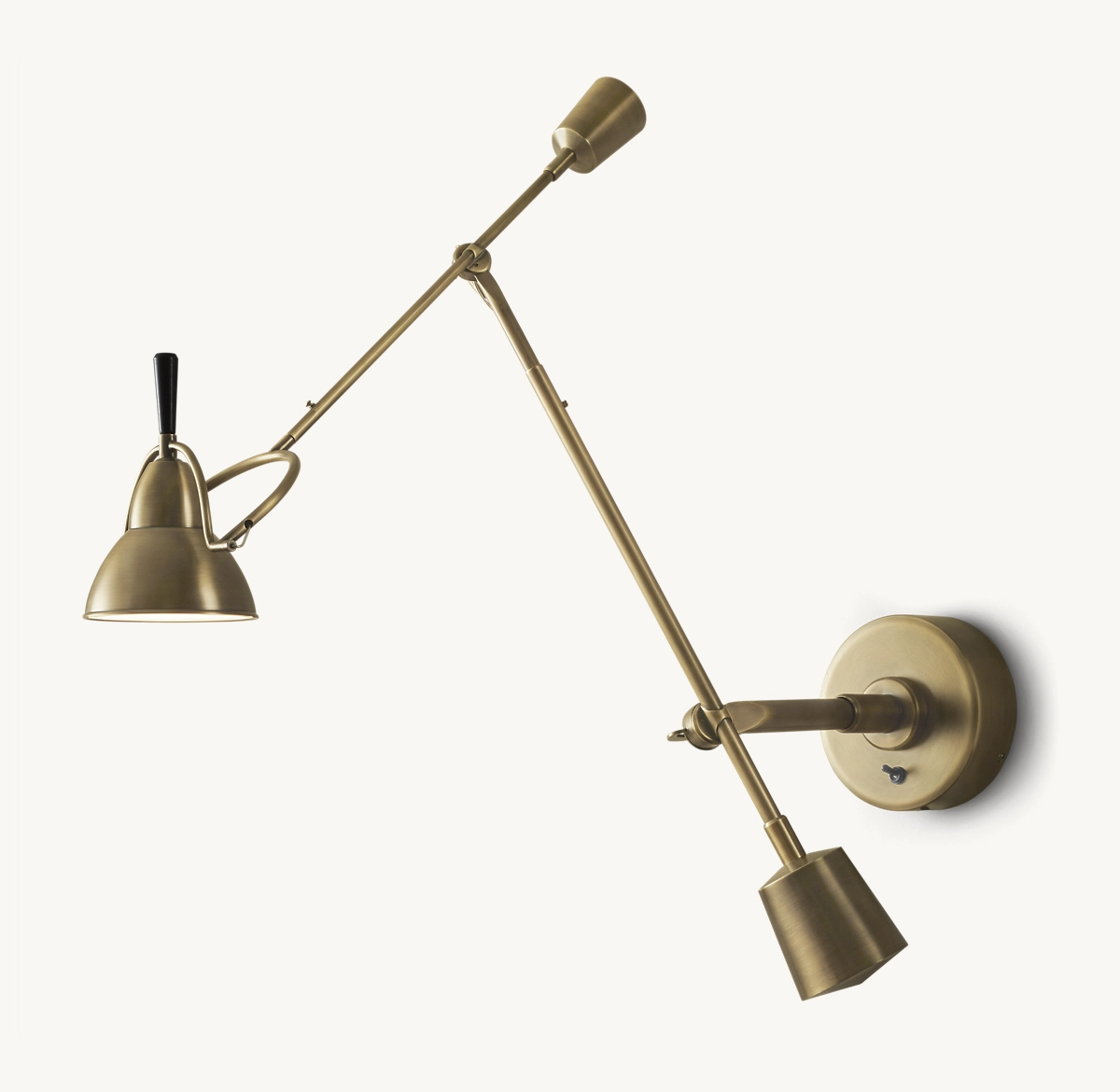 COUNTERPOISE SWING-ARM SCONCE - Lacquered Burnished Brass
