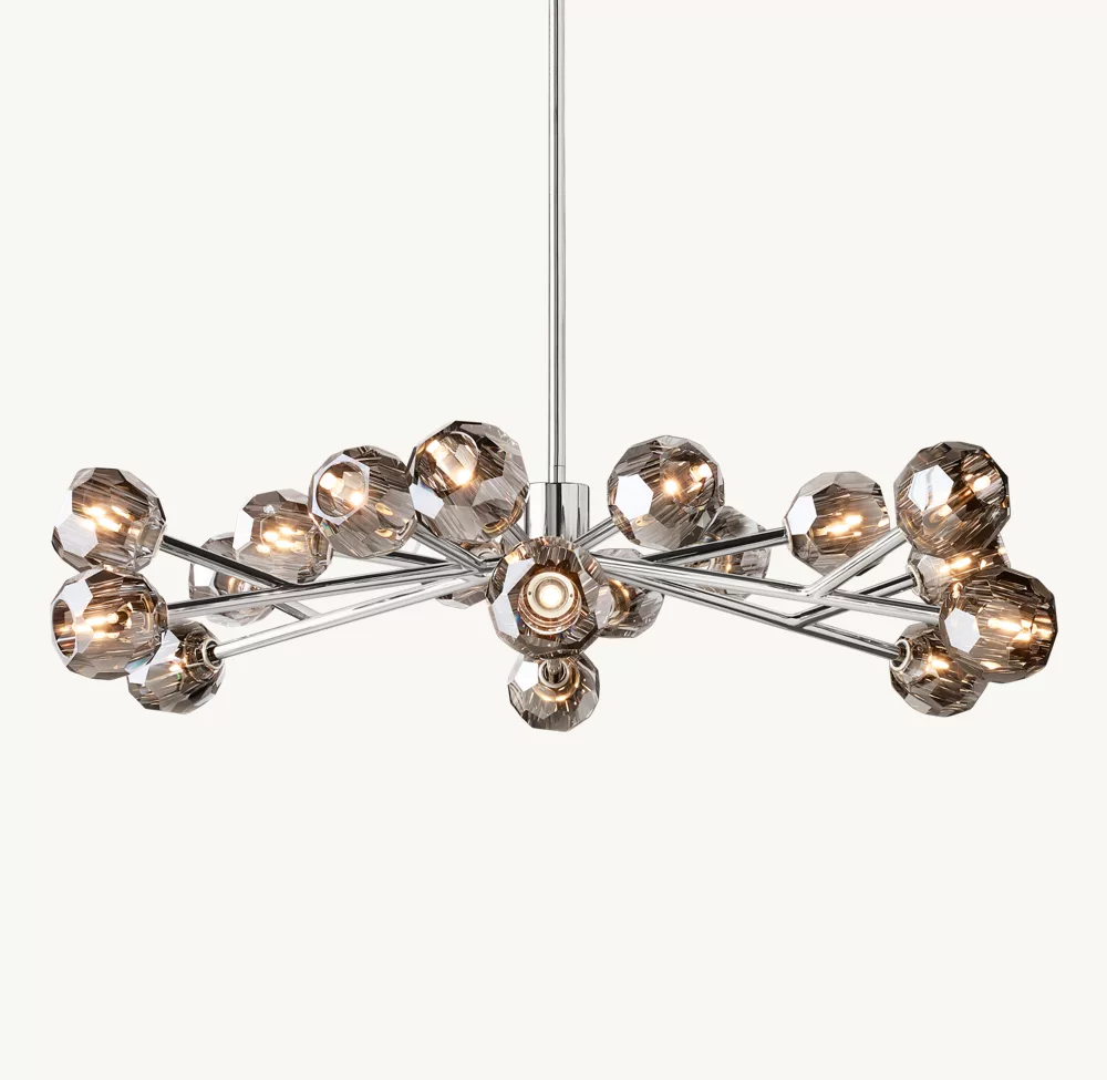 BOULE DE CRISTAL SMOKE GLASS ROUND CHANDELIER 48