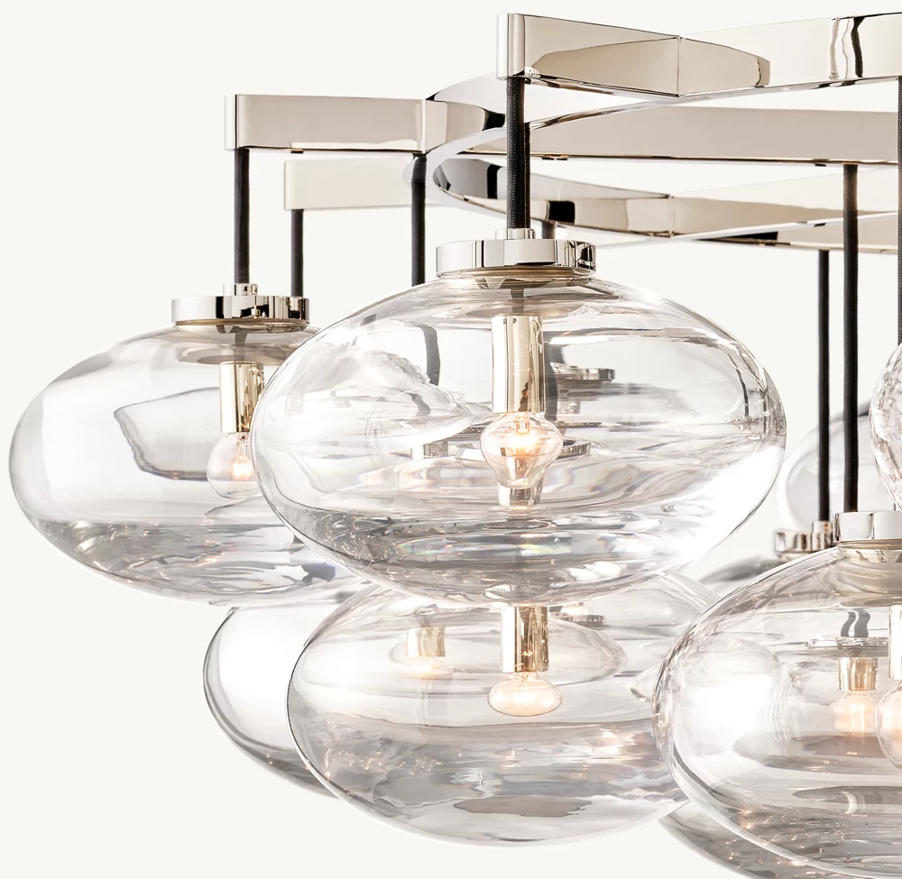CABRETTE CLEAR GLASS ROUND CHANDELIER 60