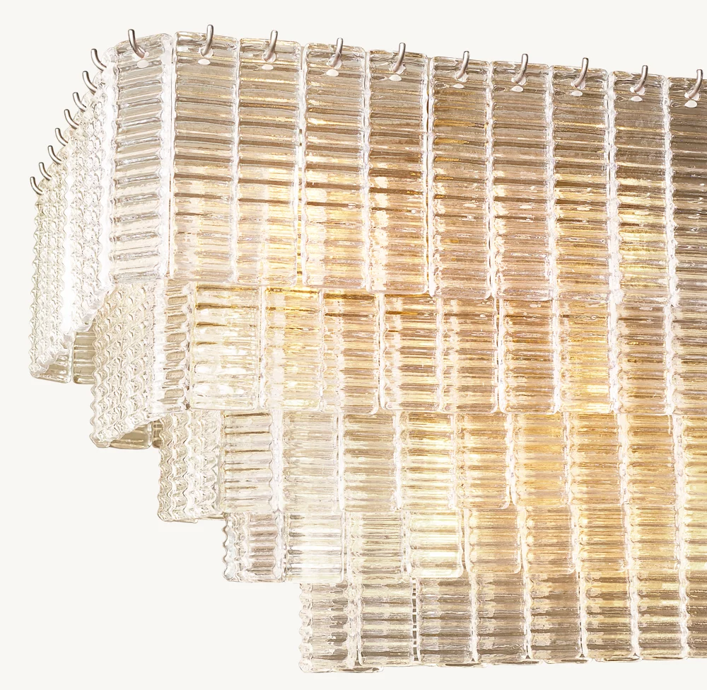 SIRENE CLEAR GLASS RECTANGULAR CHANDELIER 77