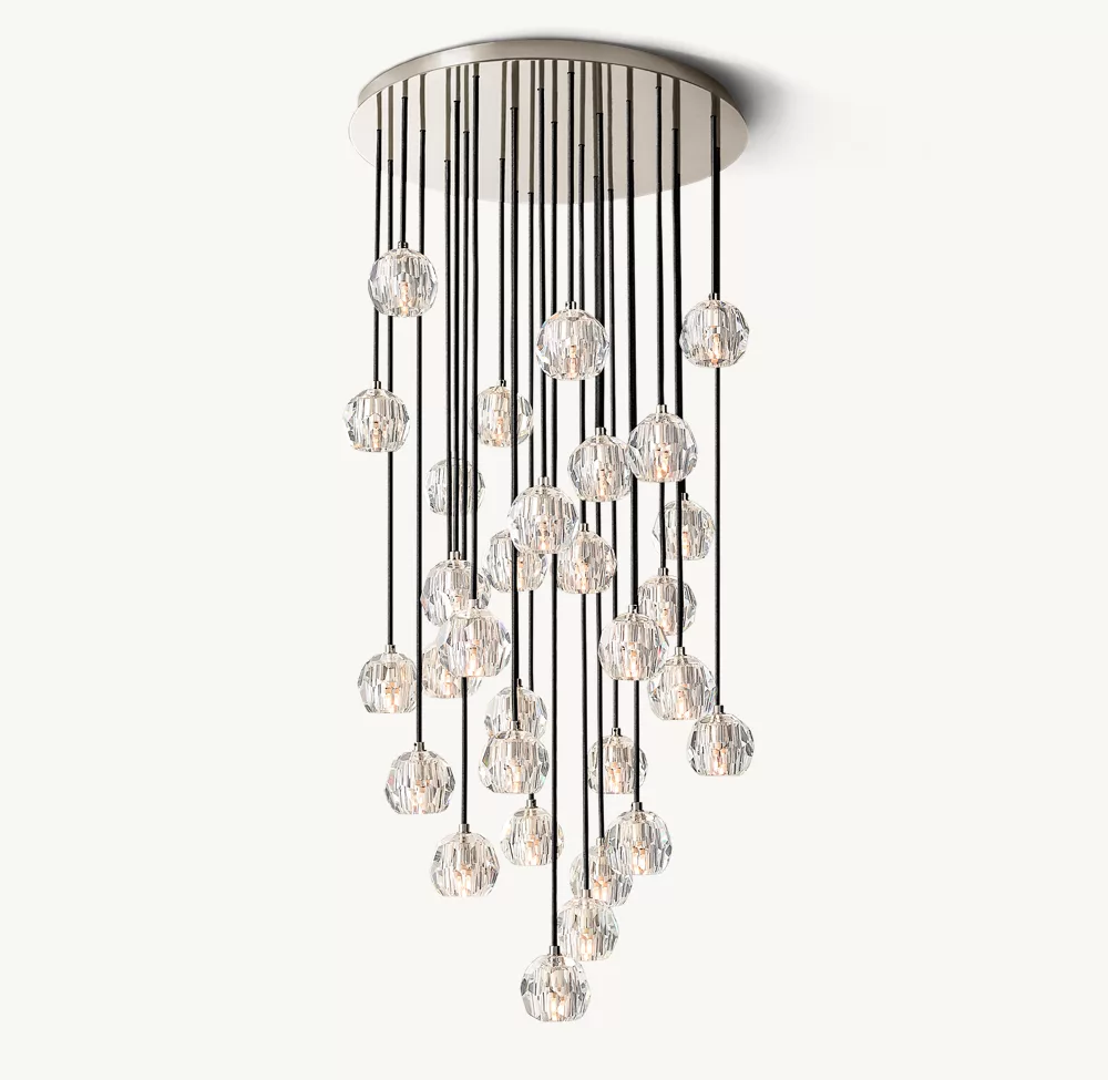 BOULE DE CRISTAL CLEAR GLASS ROUND CLUSTER CHANDELIER 30