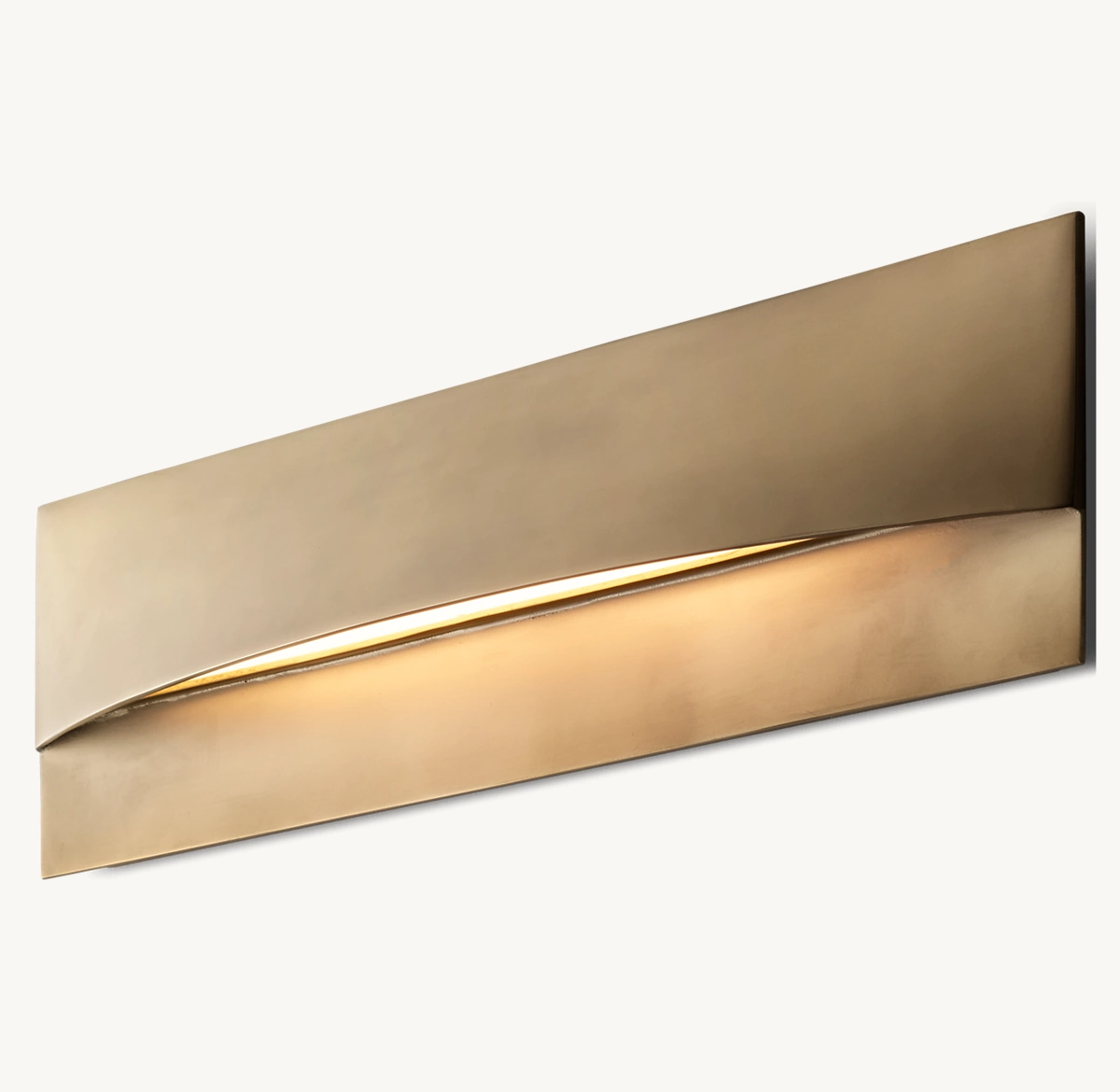 TAZA HORIZONTAL RECTANGULAR SCONCE - Natural Brass