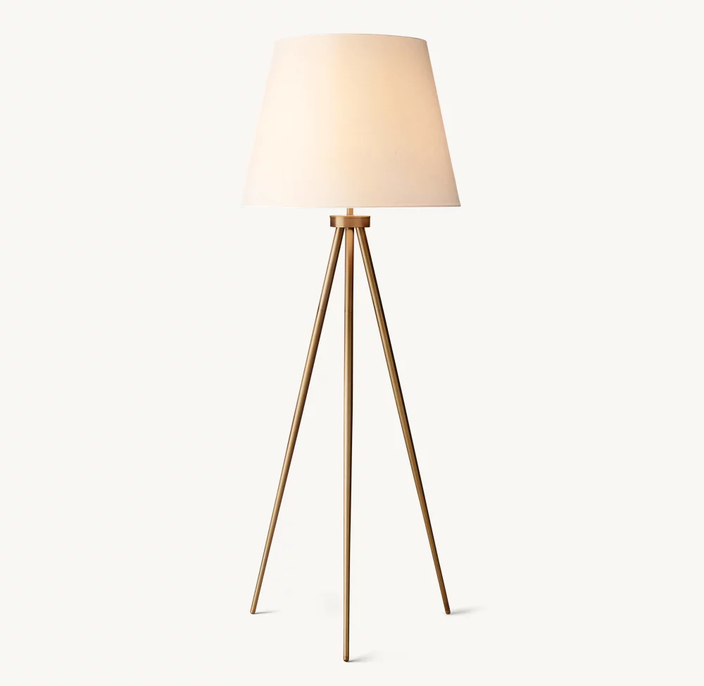 REED WHITE LINEN SHADE FLOOR LAMP - Image 1