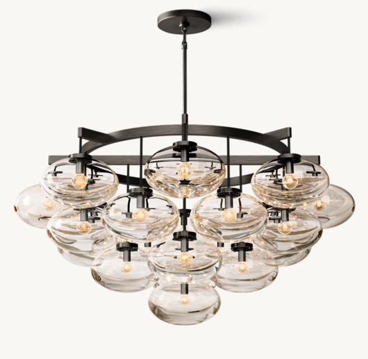 CABRETTE CLEAR GLASS ROUND CHANDELIER 48