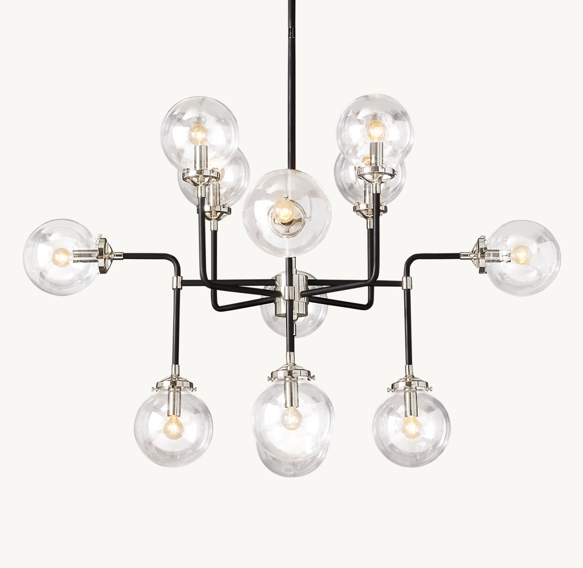 BISTRO GLOBE CLEAR GLASS CHANDELIER 42