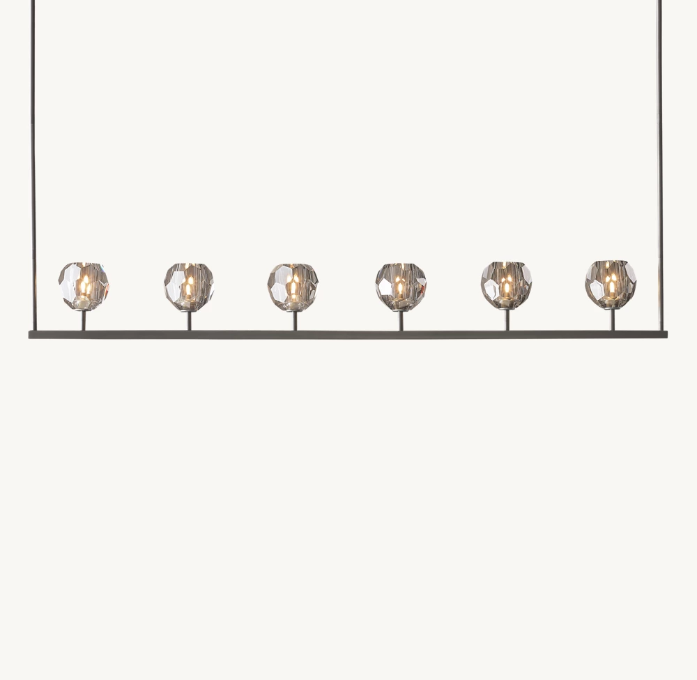 BOULE DE CRISTAL SMOKE GLASS LINEAR CHANDELIER 60