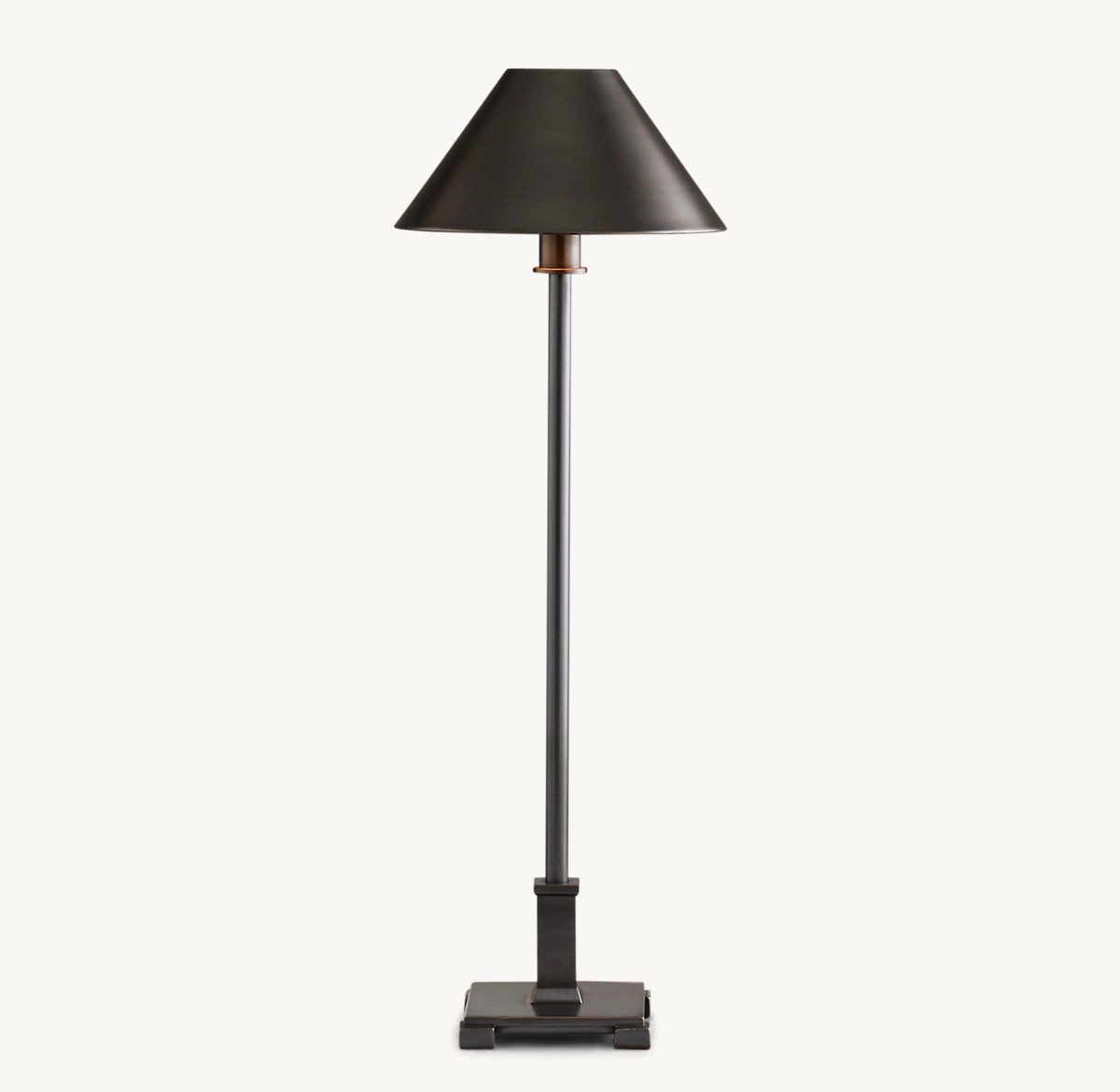 PETITE CANDLESTICK METAL SHADE TABLE LAMP - Bronze