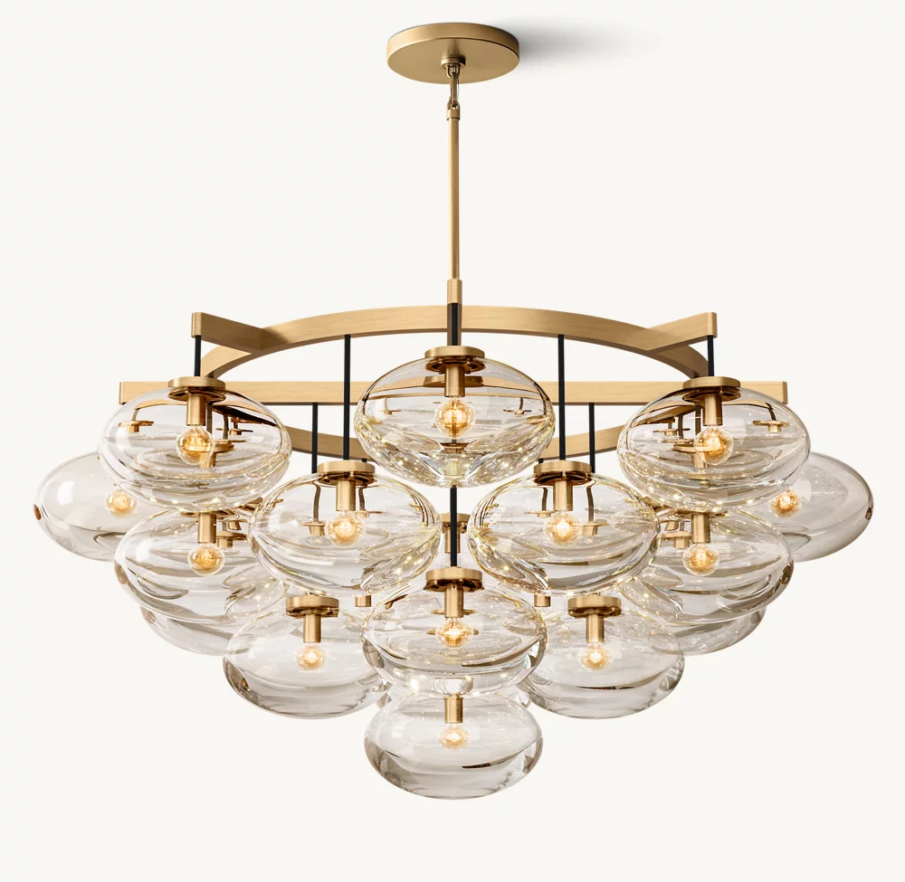 CABRETTE CLEAR GLASS ROUND CHANDELIER 48