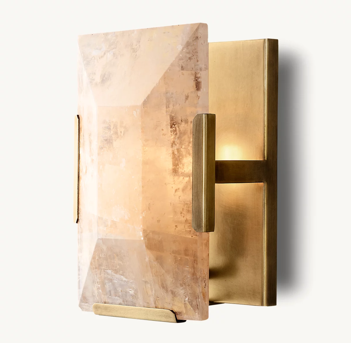 HARLOW CALCITE SCONCE - Lacquered Burnished Brass