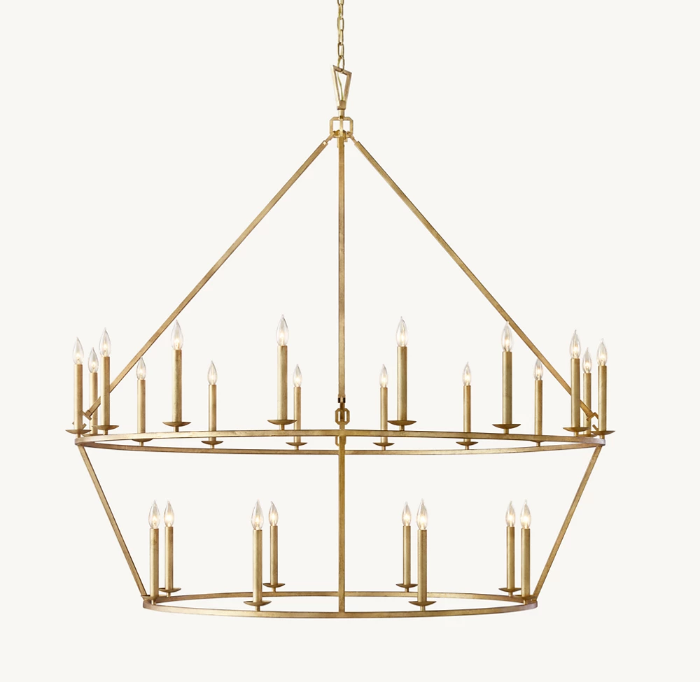 19TH C. ENGLISH OPENWORK TWO-TIER ROUND CHANDELIER 62