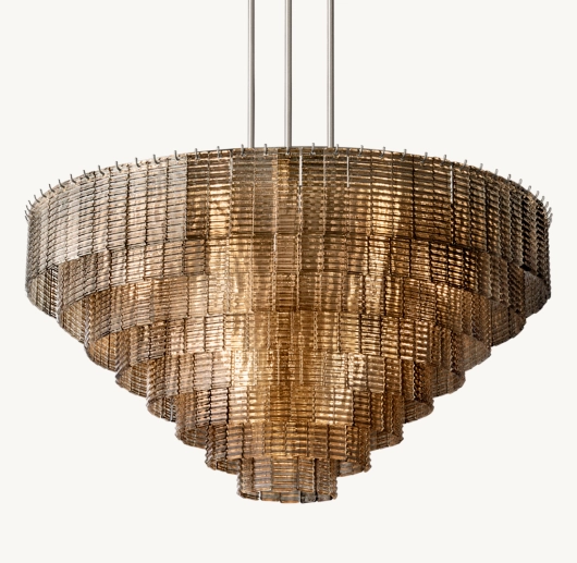 SIRENE SMOKE GLASS ROUND CHANDELIER 52