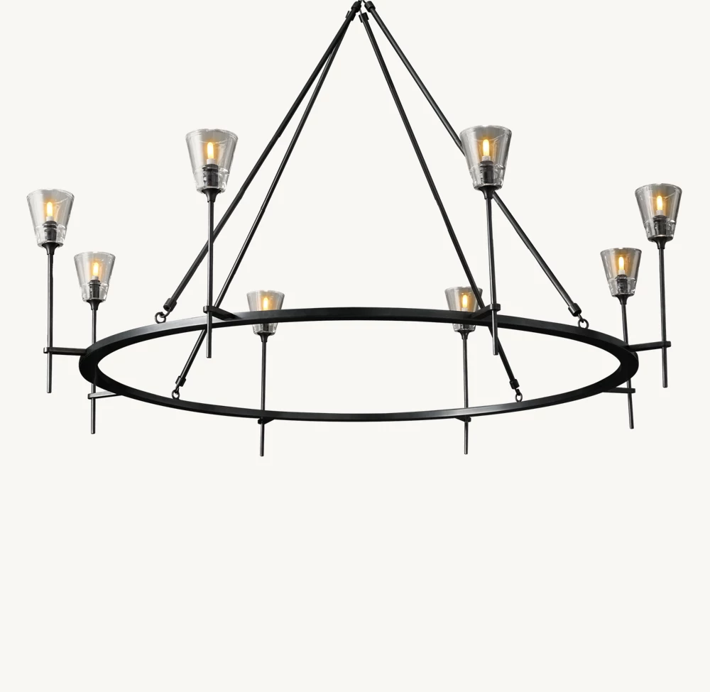TORCHE DE VERRE ROUND CHANDELIER 58
