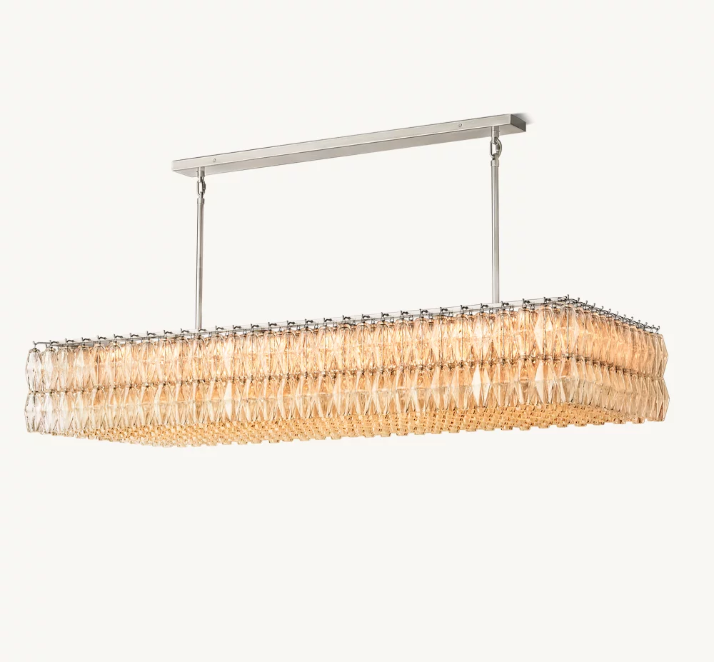 CHIARA CLEAR GLASS RECTANGULAR CHANDELIER 74