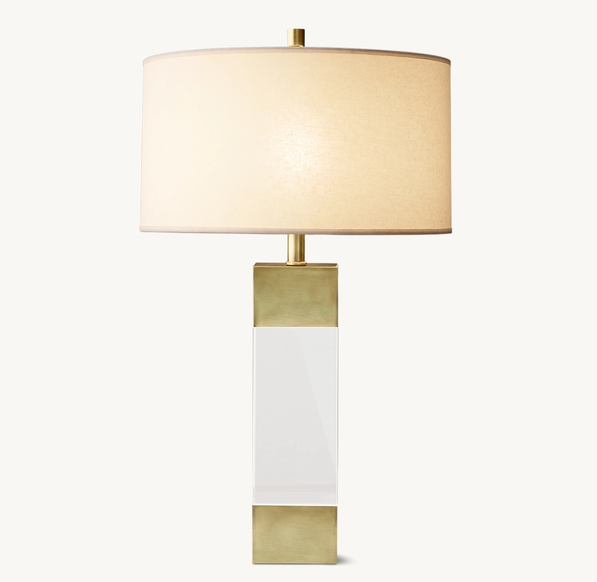 ALBA CRYSTAL BLOCK TABLE LAMP - Lacquered Burnished Brass