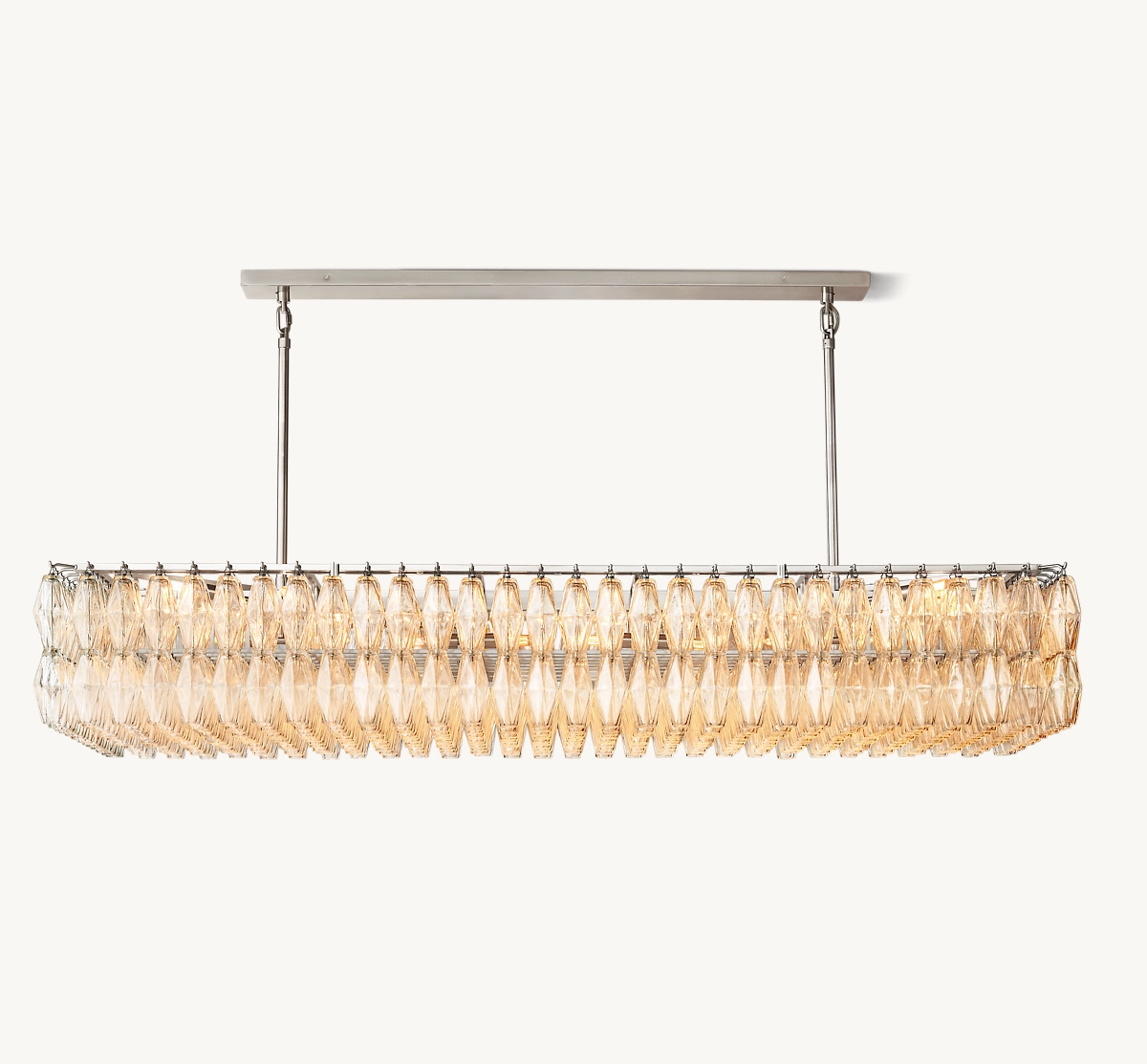 CHIARA CLEAR GLASS RECTANGULAR CHANDELIER 74