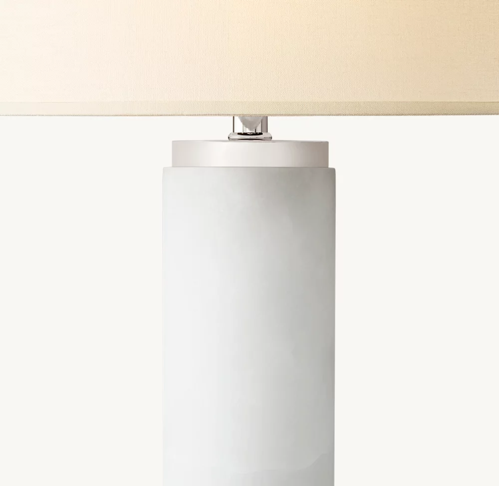 CYLINDRICAL COLUMN ALABASTER TABLE LAMP - Image 4
