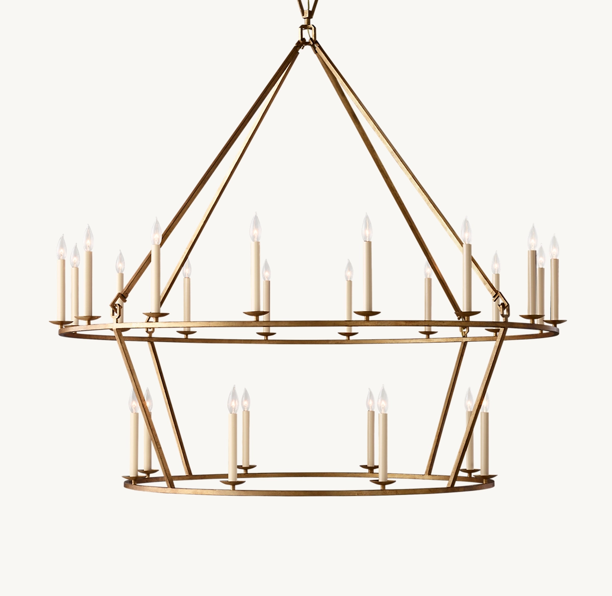 19TH C. ENGLISH OPENWORK TWO-TIER ROUND CHANDELIER 62