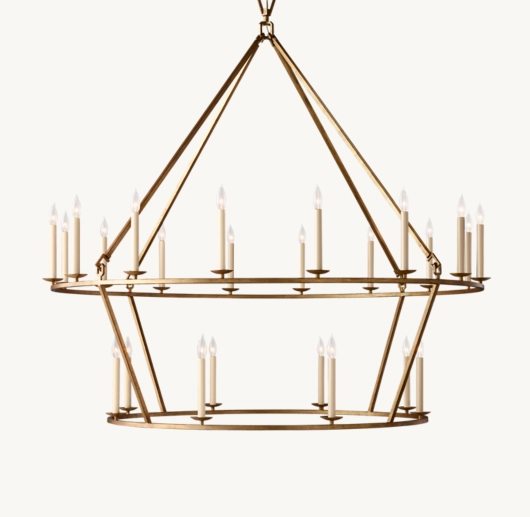 19TH C. ENGLISH OPENWORK TWO-TIER ROUND CHANDELIER 62